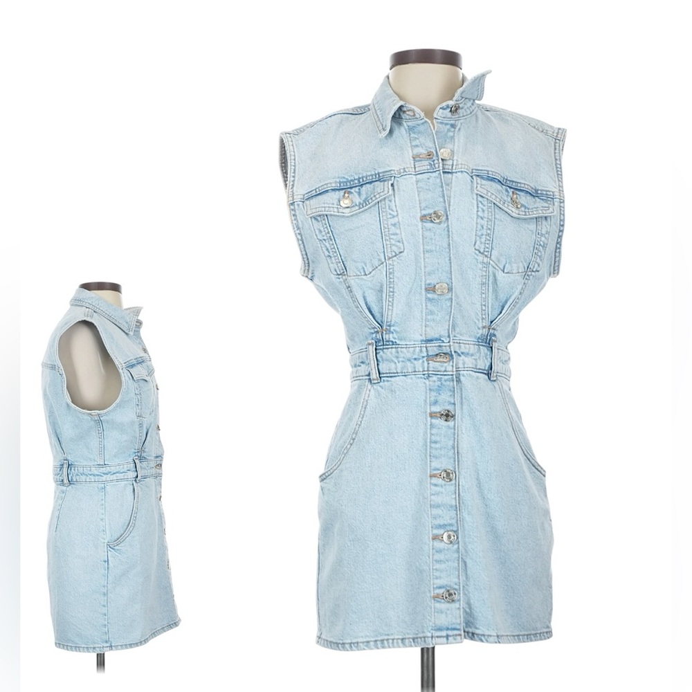 Zara girls teen  light wash denim dress, size 13/14.